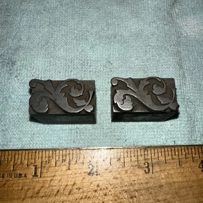Printing Blocks “ 2 Decorative Ornamental Borders “ Beautiful Details! Lead - Image 1 of 4