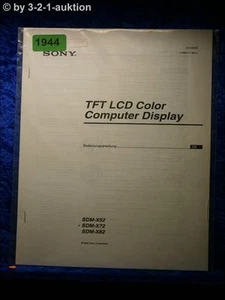 Sony Manuale Di Istruzioni SDM X52 /X72 /X82 Monitor Per Computer (#1944) - Foto 1 di 1
