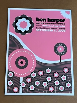 Ben Harper Damian Marley Philadelphia Pennsylvania Original Concert Poster - Image 1 of 4