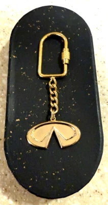 INFINITI GOLD PLATED STERLING KEYRING KEYCHAIN AS IS ONE OF A KIND - Image 1 of 2