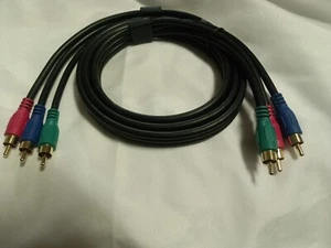 RCA Red Blue Green 6 Ft Composite Video Stereo Audio AV Cable Cord Wire Gold NEW - Picture 1 of 3