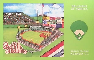 GRIFFITH STADIUM POSTCARD ~ BALLPARKS OF AMERICA #12, SENATORS ~ SCOTT FORST ART - Picture 1 of 3