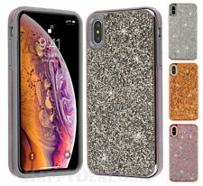 For Apple iPhone XS MAX - Crystal Diamond Shock Proof Hybrid Armor Cover Case