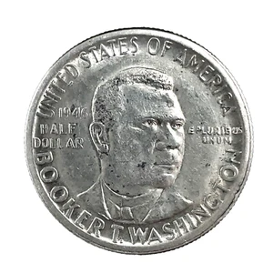 1946 50C Booker T. Washington Silver Commemorative Half Dollar Unc. - Picture 1 of 7