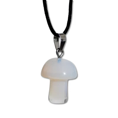 Collar de setas opalita ópalo colgante cristal piedra preciosa natural con cordón espiritual Foto 1 de 4