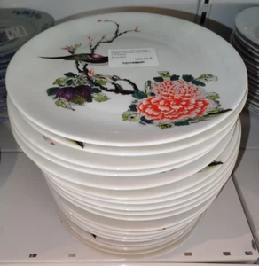 LIMOGES Lot 23 Assiettes Plates Oiseau et Pivoine Vieux Chene 50CUIS 20/12 - Imagen 1 de 6