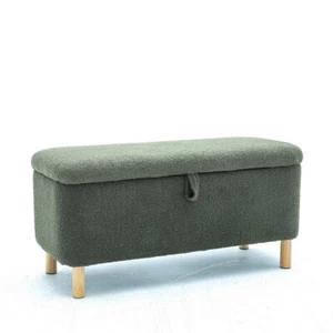 Folding Storage Ottoman Bench, Foot Rest Stool, Bedroom Bench with Storage - Picture 1 of 21