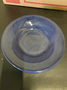 Pottery Barn SAUSALITO Sapphire Slate Blue 10” Wide Rim Soup Pasta bowls-3 Total - Picture 1 of 3