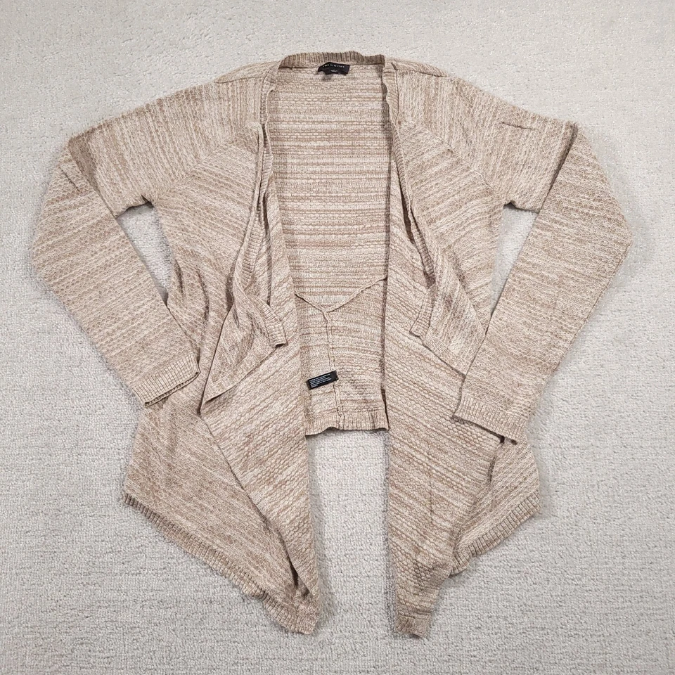 Cárdigan suéter para mujer The Limited pequeño beige tejido manga larga asimétrico Foto 1 de 4