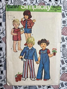 Simplicity Sewing Pattern 6297 Toddlers' Unlined Jacket & Overalls Size 1 Cut - Picture 1 of 3