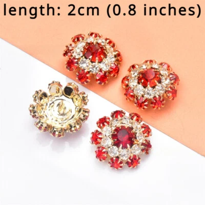 10X Glitter Rhinestone Crystal Buttons DIY Flower Craft for Shoes Overcoat Decor - Image 1 of 4