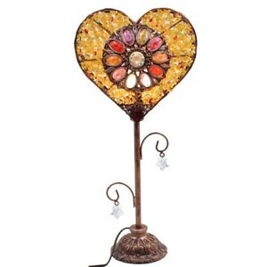 AS 110V-220A Table Lamp Desk Light Heart Shape Tiffany Style Decorative Fixture