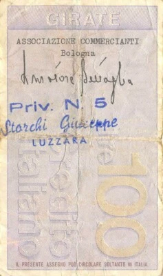 Italy / Bologna  100  Lire  21.9.1976 With Stamp & Sign. Circulated Banknote DD1 - Image 1 of 2