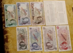 NORTHERN IRELAND 7 Specimen Set UNC 1977 P 61-64 P 247-9 CS1&CS2 001264 COA - Picture 1 of 4