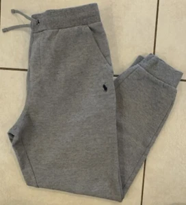 Polo Ralph Lauren Boys Grey Cuffed Sweatpants Embroidered Pony 14-16 LARGE - Picture 1 of 6