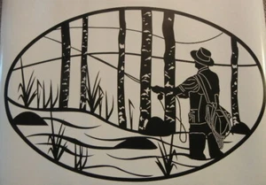 (1) Casa rodante Angler calcomanía ovalada vinilo gráfico cámper autocaravana remolque furgoneta de bajos  - Imagen 1 de 2