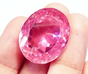 Pink Zircon Oval Shape Loose Gemstone 79.40 Ct With Free Gift - Picture 1 of 10