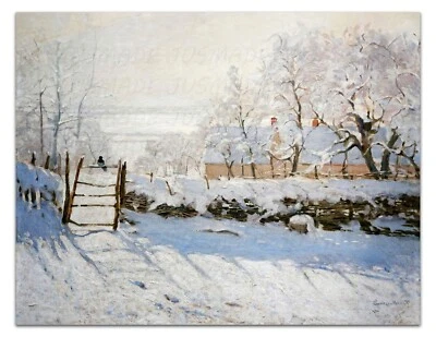 La urraca (1868-1869) CLAUDE MONET pintura vintage 17x22" impresión artística premium Foto 1 de 2