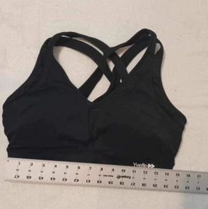 Yvette Women High Impact Sports Bra Criss Cross strappy Back, Black XL - Picture 1 of 7