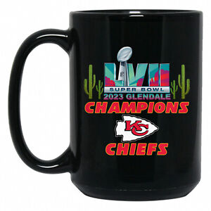 Super Bowl 57 2023 LVII Champions Kansas City Chiefs Black Coffee Mug Cup