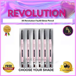REVOLUTION BEAUTY LONDON XX FAUXX BROW DEFINER PENCIL Choose Your Shade - Picture 1 of 15