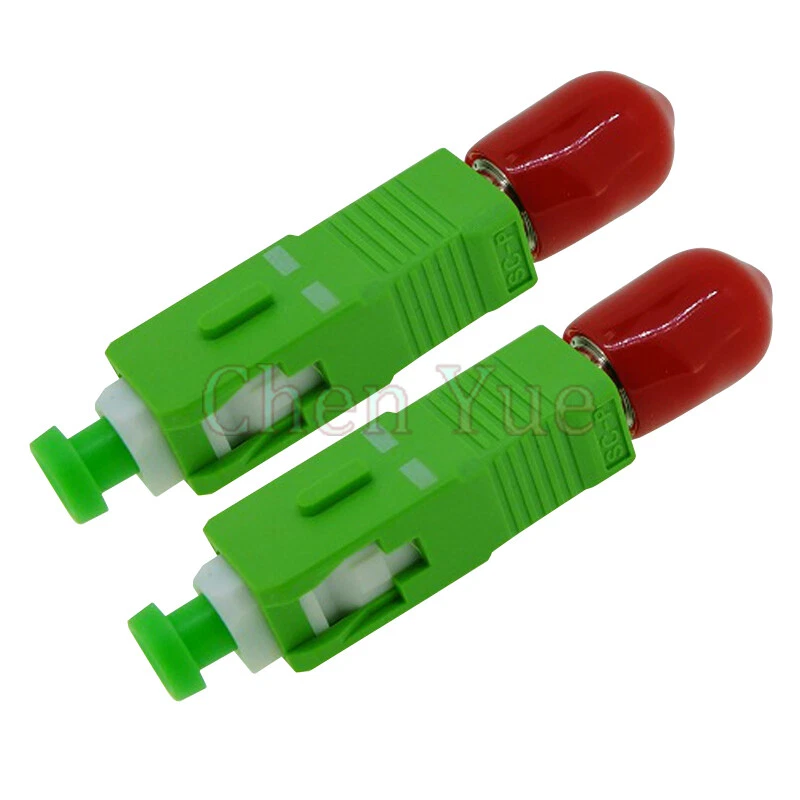2pcs ST PC Female to SC APC Male Fiber Optic Adapter SM ST-SC Hybrid Connector - Image 1 of 4