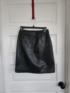 Vintage 90s Y2k 00s Size 4 Small Maxima Wilsons Leather Black Zip Mini Skirt - Picture 1 of 8