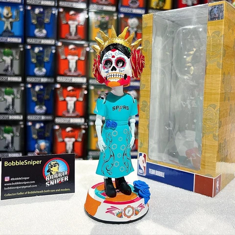 San Antonio Spurs Day of The Dead Female "Sugar Skull" NBA Exclusive Bobblehead Cover