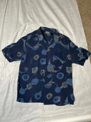 AXIST Hombres LG LA 100% Seda Camisa Abotonada Estilo Hawiiano Foto 1 de 4