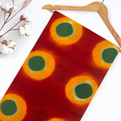 Bohemian Tie Dye Dot Print Cotton Fabric by Yard Dressmaking Quilting Material - Image 1 of 4