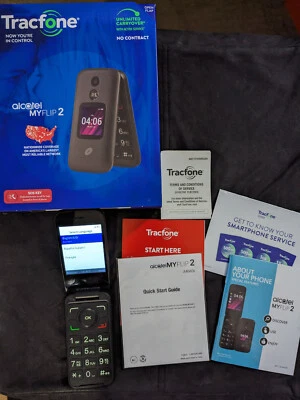 TracFone Alcatel My Flip 2 4GB Senior Citizen Flip Phone EASY TO USE Big Buttons - Image 1 of 4