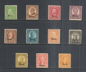UNITED STATES SCOTT 658 - 668 MNH SET - 1929 KANSAS OVERPRINTS ISSUE - Picture 1 of 2