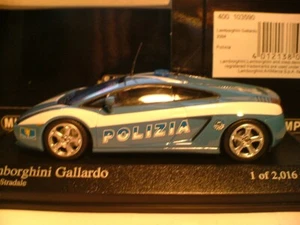 RARE MINICHAMPS 1/43 2004 LAMBORGHINI GALLARDO POLIZIA OUTSTANDING DETAIL NLA - Imagen 1 de 1