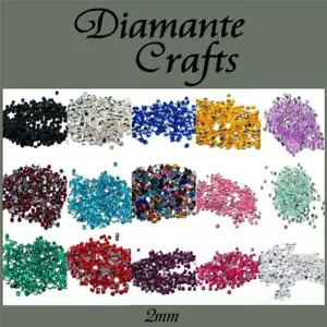 1mm Diamante Loose Flat Back Rhinestone Nail Body Gem Choose from 18 colours - Picture 1 of 16