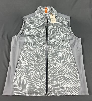 Peter Millar Golf Vest Crown Sport Elite Palms Print Medium Gray NWT MSRP $200 - Image 1 of 4