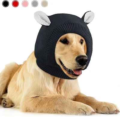 Quiet Ears for Dogs, Dog Ear Muffs Noise Protection Knitted Pet Ears Snood Head - Image 1 of 4
