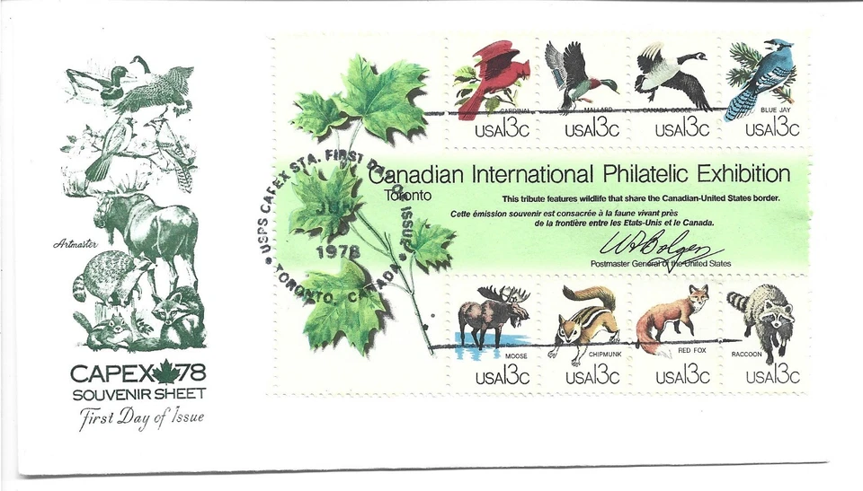 1978 FDC, CAPEX 78, SOUVENIR SHEET - Image 1 of 1