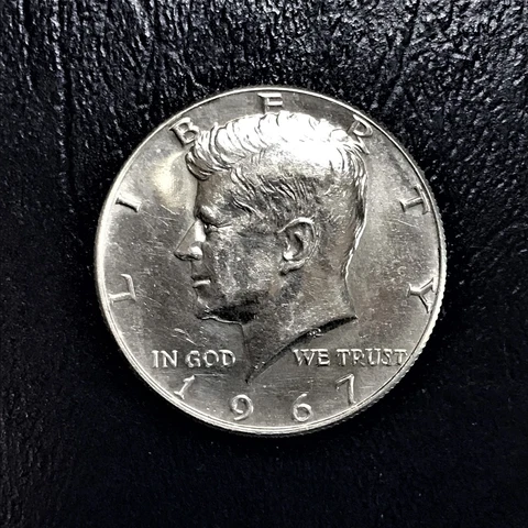 1967 P Kennedy Half Dollar 40% Silver Brilliant Uncirculated BU Cover