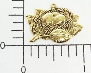 36163 4 Stck. Messing oxidiert Vogelnest Charm Schmuck Fundstücke ABVERKAUF - Bild 1 von 1