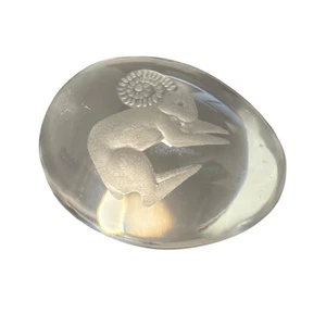 60er Jahre EKENAS Schweden Voll Bleikristall geätzt WIDDER RAM EI Briefbeschwerer Figur - Bild 1 von 10