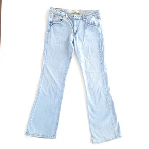 Vtg Levis 518 33x31 Jeans Womens 11 M Super Low Rise Bootcut Light Wash Denim - Picture 1 of 7