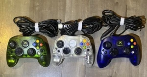 Microsoft Xbox Original Crystal White Blue Green Translucent Controller S Lot - Picture 1 of 8