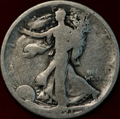 1921 Philadelphia Mint Silver Walking Liberty Half - Image 1 of 2