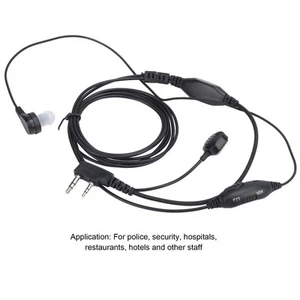 `Walkie Talkie Słuchawki douszne Dual PTT Headset do Uv- 5Ra Uv- 5Rb Uv- 5Rc - Zdjęcie 1 z 24