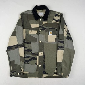 Carhartt WIP Michigan Coat Size Medium Camo Camouflage Canvas Cotton Jacket - Picture 1 of 11