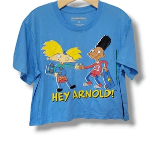Nickelodeon Hey Arnold Women's blue short sleeve Cropped shirt - Picture 1 of 5