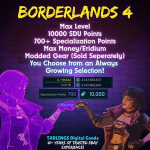 Borderlands 4 🎉 INSANE MODDED ITEMS, 700 SPEC, SDU, LEVEL 50, MONEY/ERIDIUM ✨ - Picture 1 of 153
