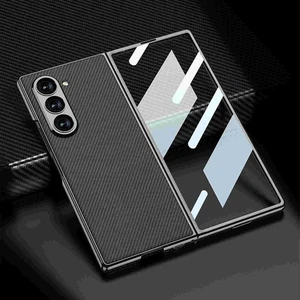 Custodia in pelle placcata lusso per Samsung Z Fold 7 6 5G Bulit in protezione schermo - Foto 1 di 19