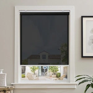 Cordless Roller Shades for Windows Light Filtering Shades with 5% Openness So... - Picture 1 of 7