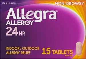 Allegra Adult 24HR Antistaminico Non Sonnolente, 15 Compresse, 15 Conteggi (Confezione da 1) - Foto 1 di 8